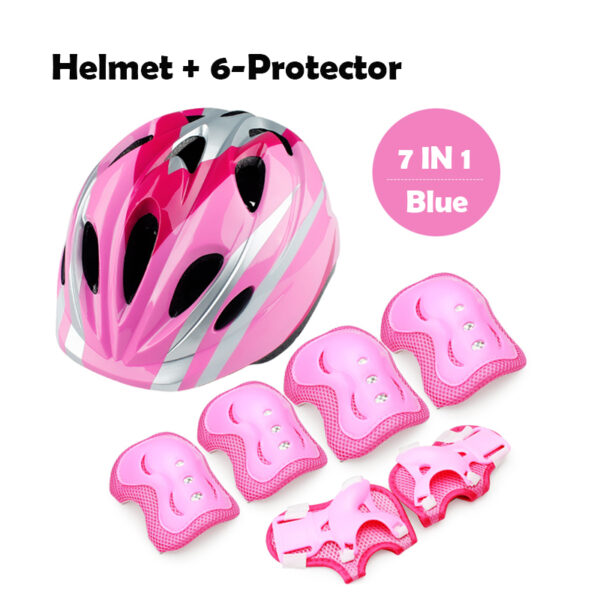 pink helmet and protector for kids rideon