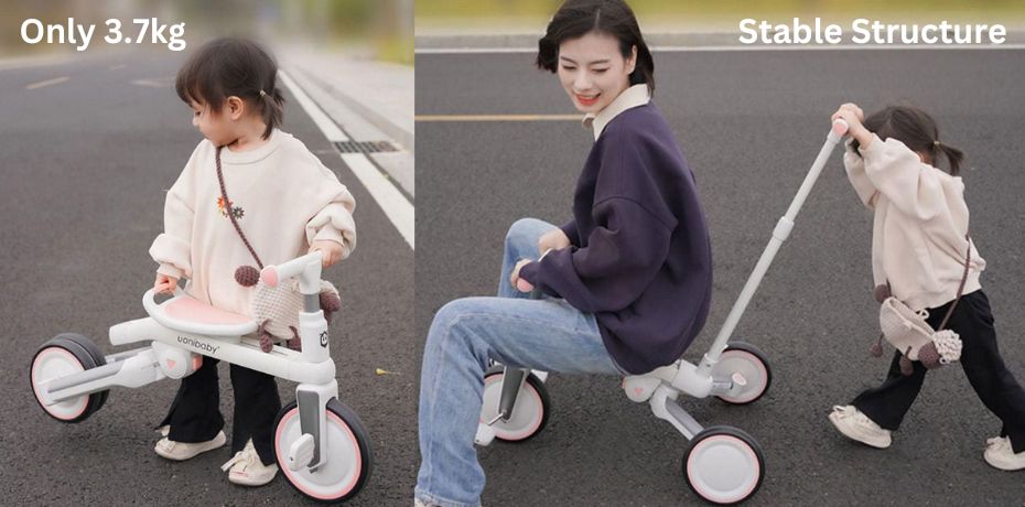 Light weight uoibaby 5 in 1 baby tricycle