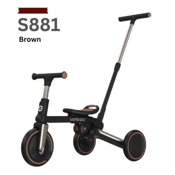 Uonibaby new 5 in 1 baby tricycle Brown Wholesale and OEM