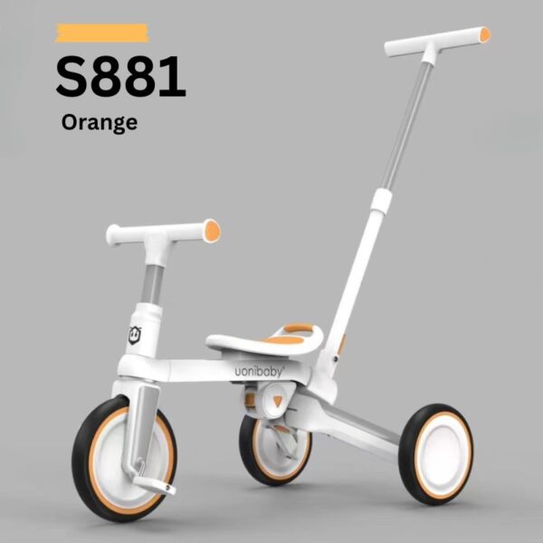Uonibaby new 5 in 1 baby tricycle Orange Wholesale and OEM