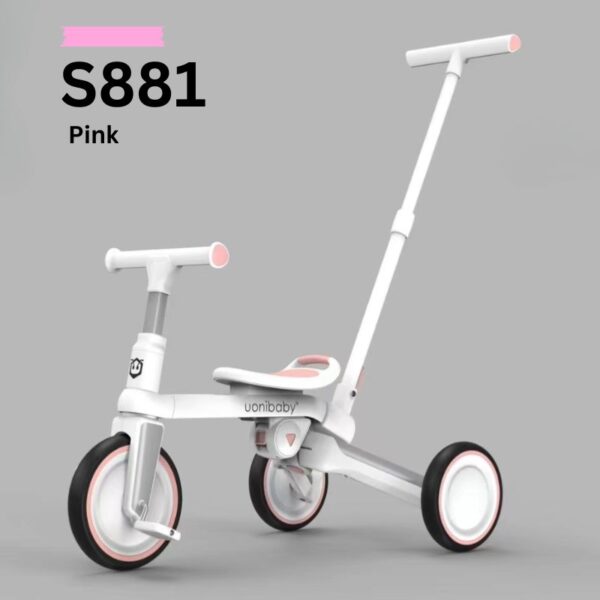 Uonibaby new 5 in 1 baby tricycle Pink Wholesale and OEM
