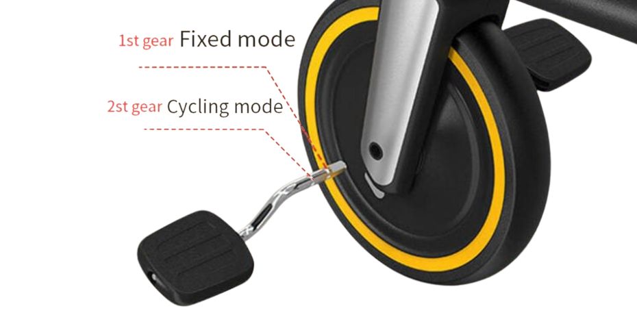 two mode of pedal of uoibaby 5 in 1 baby tricycle